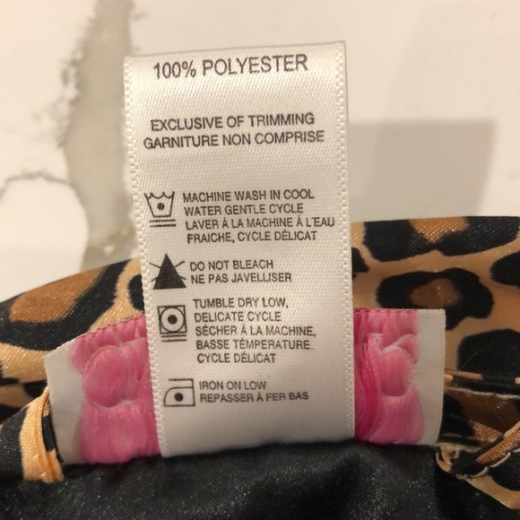 Vintage Charmour lingerie black robe animal print SZ L EUC - Picture 9 of 9